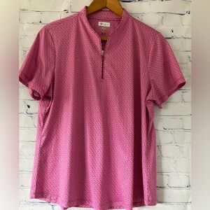 Attack Life by Greg Norman Pink Patterned Golf Shirt Sz XXL